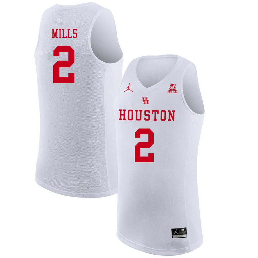 Jordan Brand Men #2 Caleb Mills Houston Cougars College Basketball Jerseys Sale-White - Click Image to Close